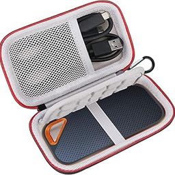 Lacdo Hard Carrying Case for SanDisk Extreme Pro/SanDisk Extreme Portable External SSD 500GB 1TB 2TB 4TB USB-C Solid State Drive EVA Shockproof Water Repellent Protective Storage Travel Bag, Black-6