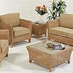 IRA Furniture Wicker Rattan Sofa Set, 48x50cm (3+1+1, Brown)-image-26