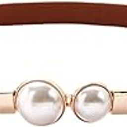 Women'S Stretchable Elegant Retro Pearl Buckle Elastic Waist Belt – Stylish Thin Design For Dresses, Sarees, And Jeans(Brown)-picture-16