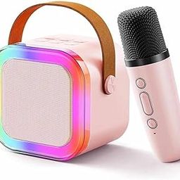 Mini Karaoke Machine – Portable Bluetooth Speaker with Wireless Microphone | Fun Music Toy for Kids | Birthday & Christmas Gift for Girls & Boys Ages 4-12 | Wireless Mic Set (Peach)-17
