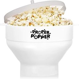 The Original Proper Popper Microwave Popcorn Popper, Silicone Popcorn Maker, Collapsible Bowl BPA Free & Dishwasher Safe - (White)-picture-17