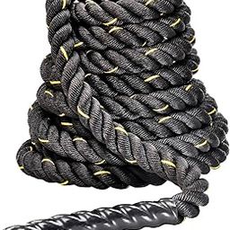 Hard Bodies Poly Dacron 1.5" Gym Battle Rope Workout Exercise Training Heavy Rope, Workout Equipment for Crossfit Training Home Gym & Fitness Exercises (1.5 Inch 40 Feet / 12 Metre)-image-44
