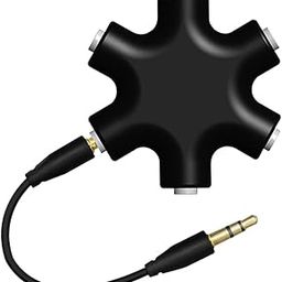 UNIGEN Headphone Splitter,1 Male to 5 Port Female 3.5 mm Audio Headphone Stereo Audio Headset Adapter, Earbuds Earphones Plug 5 Way 1 Male to 4 Female Splitter with 3.5mm Stereo Cable-31