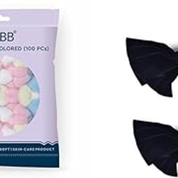 GUBB Coloured Cotton Balls For Face Cleansing & Makeup Removal 100 Pieces Bow Delight Hair Clips Set for Girls & Women | Hair Clips/Pins/Hair Accessories for Girls & Women (2 Piece Bow Ribbon Clips)-image-77