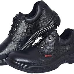 MS2 ISI Certified Safety Shoes for Men | Black Leather Industrial Footwear with Steel Toe & PU Sole | Durable Work Shoes for Factory & Construction Use-image-39
