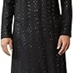 Men's Long Sleeve Mandarin Collar Side Slit Embroidered Thread Work Sequinned Chanderi Silk Straight Kurta-image-1