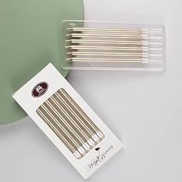 Happy Space - 6pcs Champagne Gold Metallic Birthday Candles. Cake/Cupcake Decoration for Birthdays/Anniversary/Baby Shower/Golden Jubilee-32