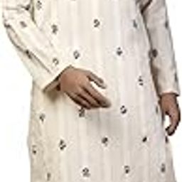 Traditional Men's South Cotton Kurta Pajama Set, L.Beige Kurta White Pajama Mandarin Collar, Full Sleeves-picture-46