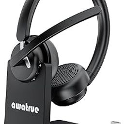 Wireless Headset with Mic, Bluetooth Headset with AI Noise Cancelling Microphone & Charging Base, 2.4GHz Wireless Headphones with USB Dongle for PC/Computer/Laptop/Remote Work/Call Center/Zoom-15