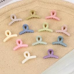 NEOBABY Small Size Clutchers|Hair Combo Pack Hair Claw Clips|Korean Colorful 3 Cm Mini Hair Claw Plastic Cross Hair Clips For Girls And Women's Hair Accessories,Acrylic Material,(Pack Of 6,Assorted)-image-89