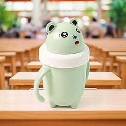Jeruki Stainless Steel Milk Sipper Mug for Kids with Soft Silicone Straw and Handle, Anti-Spill Sippy Cup, BPA Free-300ml-Pack of 1 (Multicolor)-image-23