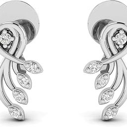 18k (750) White Gold and Diamond Stud Earrings for Women-image-100