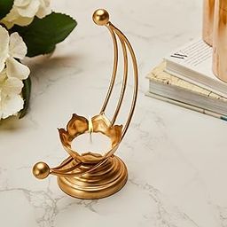 Amazon Brand - Solimo Designer Metal Tealight Candle Holder for Home Décor & Gifting, Gold-20