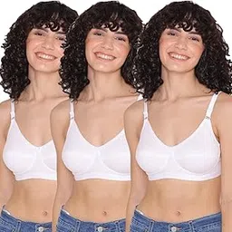 inkurv Full Coverage Bra Set for Women | Non-Wired, Non-Padded Everyday Bra for Girls | Made with Soft Cotton Blend Fabric, Comfortable Regular Wear Bra – Rio Combo of 3-picture-1
