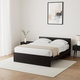 Amazon Brand - Solimo Medusa Engineered Wood Queen Bed (Wenge finish)-3