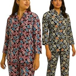 Women’s Printed Full Length Co-Ord Set Combo | Pack of Two-Piece Set - (Multicolour)-image-52
