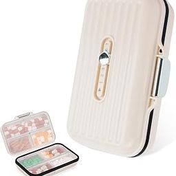HANNEA® Travel Pill Organizer Box, 7 Compartments Portable Pill Case, Daily Medication Organizer Storage Pill Container for Medicine Supplements Fish Oil-image-63