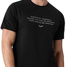 Batman: Always Be Batman Men and Boys Short Sleeves Round Neck Black Graphic Printed Regular Fit Cotton T-Shirts-image-57