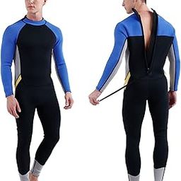 F FABOBJECTS® 3mm Neoprene Wetsuit for Men Back Zip Full Body Diving Suit for Snorkeling Surfing Scuba Diving Swimming-99
