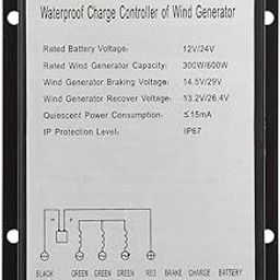 Wind Controller 12V/24V 300W/600W,Waterproof Wind Turbine Generator Controller Regulator, Wind Power Regulator FW12/24-75