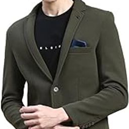 SHOWOFF Men's Notched Lapel Solid Beige Single-Breasted Blazer-AR-CODDKNIT_Beige-image-19
