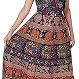 rangun Cotton Women's Cotton Jaipuri Printed Maxi Long Dress (Free Size MultiColor)-picture-0