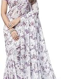 Women's Floral Printed Georgette Saree With Unstitched Blouse Piece-image-18