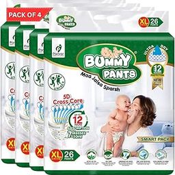 BUMMY PANTS Baby Diapers - Soft & Comfortable with 5D Cross Core Technology, 360° Soft Elastic Waistband & Up to 12-Hour Absorption | XL | Pack of 4 | 104 Pieces-image-18