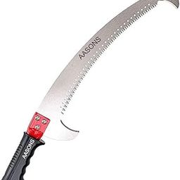 AASONS Pruning Saw With Pole Fixing Slot | Curved Blade Hand Saw | Professional Tree Saw With Hook Rust Resistance Sharp Teeth Blades | With Rubber Grip Handle Long Reach Tree Branch Cutter 23inch-image-5