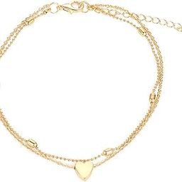 Womens Golden Heart Beads Chain Adjustable Anklet: SRFAJW/A175-image-14