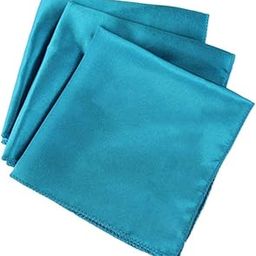UJEAVETTE 10Pcs Mens Pocket Square Solid Hankie Face Hankerchief Wedding Party 4-image-12