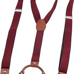 CALANDIS™ Mens Suspenders Adjustable Heavy Duty Elastic Straps Y Back Braces Red | Suspenders Braces | Mens Accessories-image-32