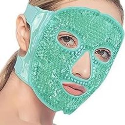 VENDICS Ice Face Mask, Cooling Gel Pack for Puffy Eyes, Cold & Hot Reusable Compress, Frozen Eye Packs Masks for Women for Dark Circles, Puffiness & Allergies (Green)-21
