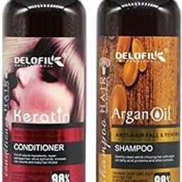 Hair Care Set, Keratin Conditioner and Argan Oil Shampoo, 500ml Each, Anti-Hair Fall-43