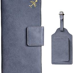 Ahimsa Leather Travel Wallet with Default Charm and Luggage Tag for Men's and Women's Unisex Card Holder Cash Document Organizer Passport Cover Case, Grey-image-13