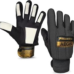 Prokick Aegis Football Goalkeeper Gloves | High-Grip Latex Palm | Shock Absorbing & Breathable Design for Superior Ball Control (Black, Youth)-image-38