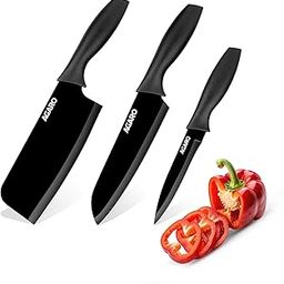 AGARO Royal 3in1 Kitchen Knife Set, Stainless Steel 3 Piece Knife Set, Sharp Blades with Ergonomic Handle for Home Kitchen and Restaurant, Black-image-31
