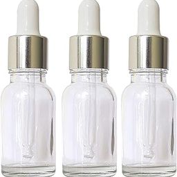 Zenvista Meditech Multipurpose Empty Glass Bottle with Silver Plating Dropper For Essential Oils, Fragrances, Perfumes,Serum Bottles (15 ml) - Pack of 3-25