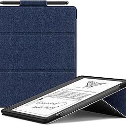 Ayotu Stand Case for Kindle Scribe 10.2 Inch (2022 Released)/10.2'' DASUNG/Obook Ereader - Premium Durable Fabric Auto Sleep/Wake Cover with Pen Holder, Blue-picture-2