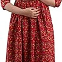 murli kurti Women's Rayon Floral Printed Maternity Gown Anarkali Feeding Dress Maternity Kurti for Women-picture-25