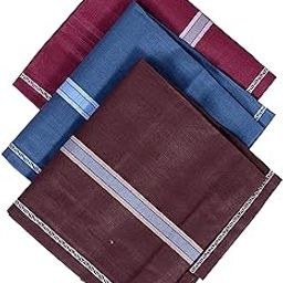 Heart Home Men's Handkerchiefs, 100% Pure Cotton, Pocket Square Hankies, Classic Plaid Pattern Perfect for Gift, Set of 3 (Dark Color), Standard-image-46