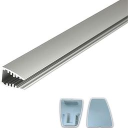 Abaj Lighting Aluminium LED 1Meter 8mm Glass Profiles for Ceilings and Walls, Wall Mounted, Home & Kitchen Indoor Outdoor Profile with End Caps for LED Strip Light (21x17mm) - Pack of 1-30