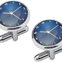 Jewellery Clock Shape Blue Cufflink for Men and Boys, Gifts for Men and Boys-53