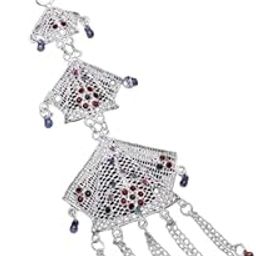Silver Crystal Kamarband Traditional Waist Chain, Girls Fashion Accessory-image-7