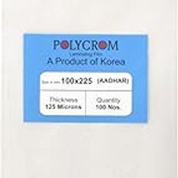 Polycrom Korean Aadhar Card Size Ultra Glossy Clear Thermal Lamination Pouch ( 100mm X 225mm ) Transparent Waterproof Sheet For Home And Office ( Full Size ) - 100 Nos-image-8