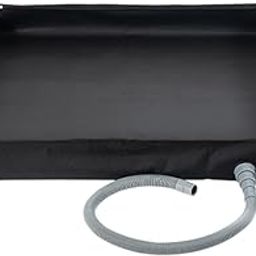 MERISHOPP Portable Shower Pan Outdoor Indoor Floor Accessories Shower Tent Awning Base Black|Home & Garden-image-6