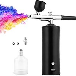 Airbrush Kit with Compressor, Handheld & Portable Airbrush, Professional Air Brush for Nail Art, Makeup, Barber, Cake Decor, Painting (Assorted Color)-image-94