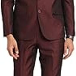 Men Terry Rayon Maroon Formal Suit (2 Piece)-picture-19