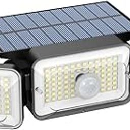 Mokot Solar Lights Outdoor, 3 Head Solar Motion Sensor Outdoor Lights, IP65 Waterproof Solar Powered Flood Security Lights for Garden Patio Yard House Outside- 2Pack-5