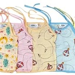 Tiny & Todd Pure Muslin Multi-Colored Parachute Assorted Knot Jhablas - 0-3 Months Pack of 3-picture-1